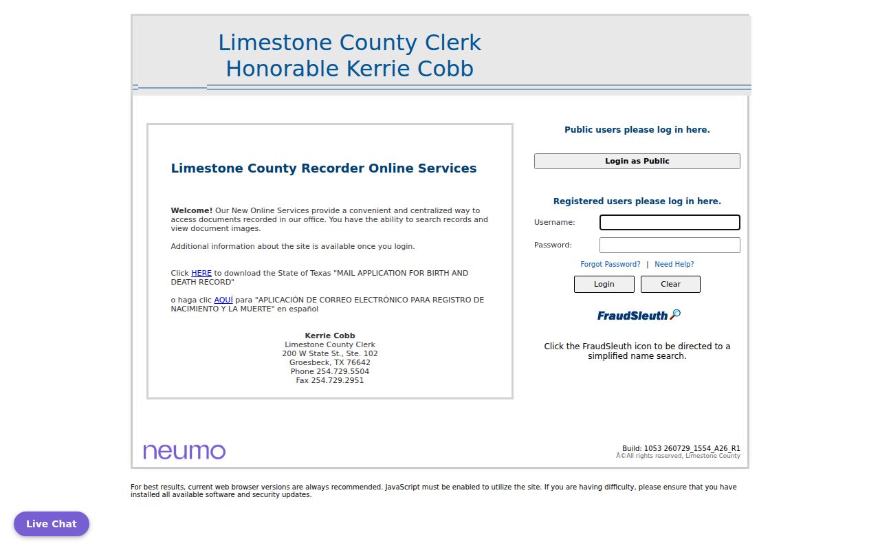 Limestone County court records comparison with CountyFusion