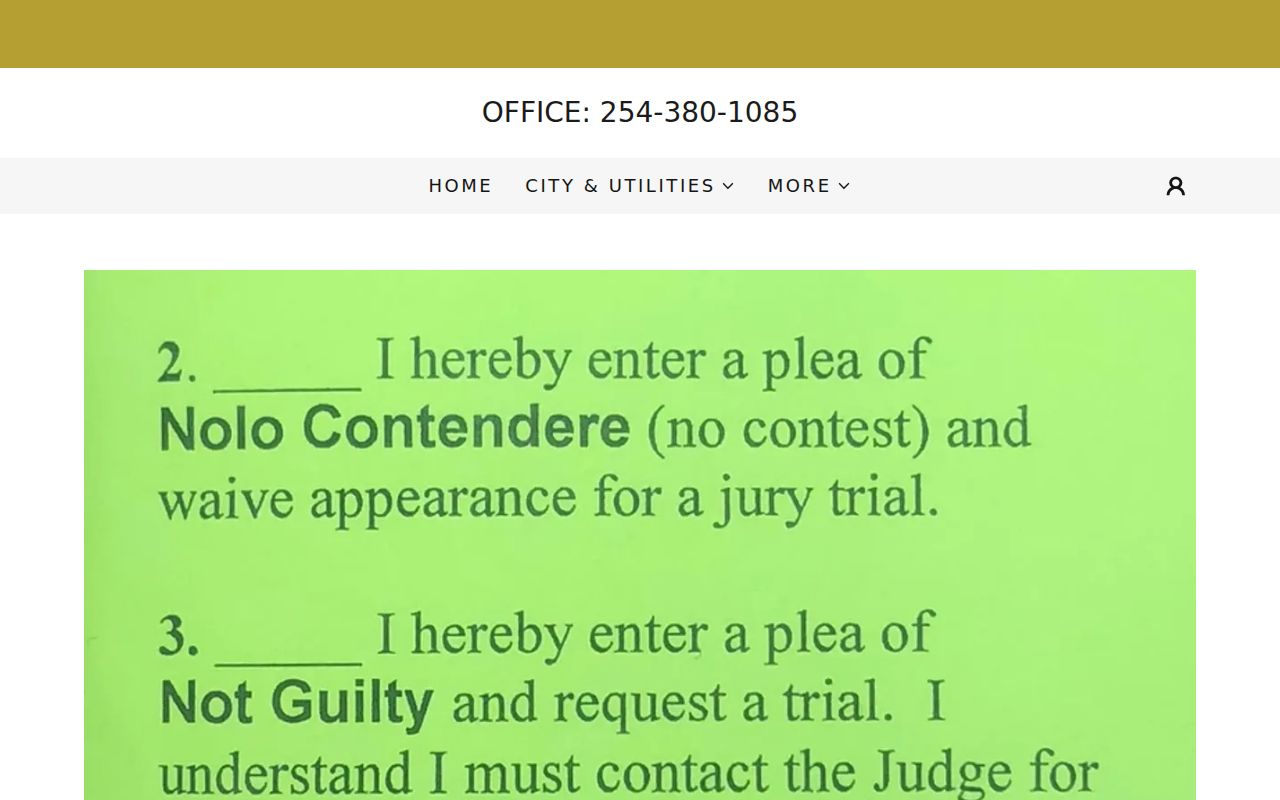 Limestone County traffic court records Thornton Municipal Court